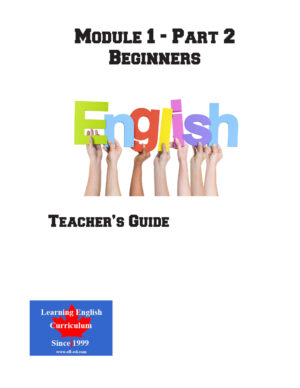 Beginners ESL Curriculum - Module 1