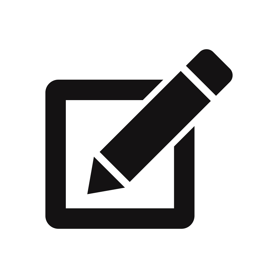 Checkbox With Pen Icon Isolated On White Background. Checkbox Wi
